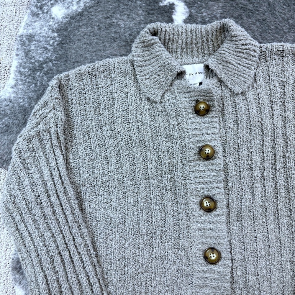 NWT Pink Rose Cozy Cardigan Top - Picture 4 of 10